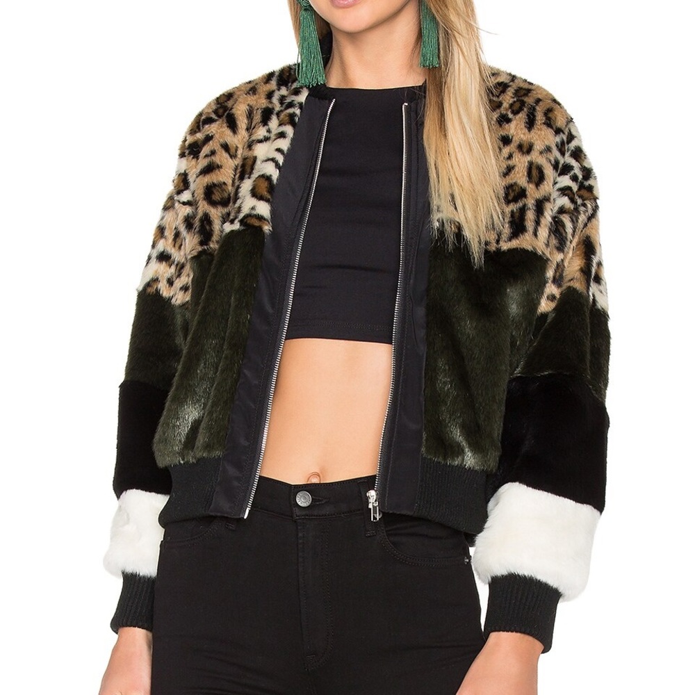 Faux Fur Bomber by NBD GREAT CONDITION